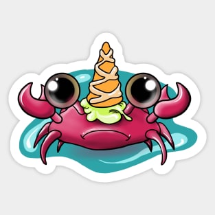 Cute Stuff Unicorn Crab Sticker